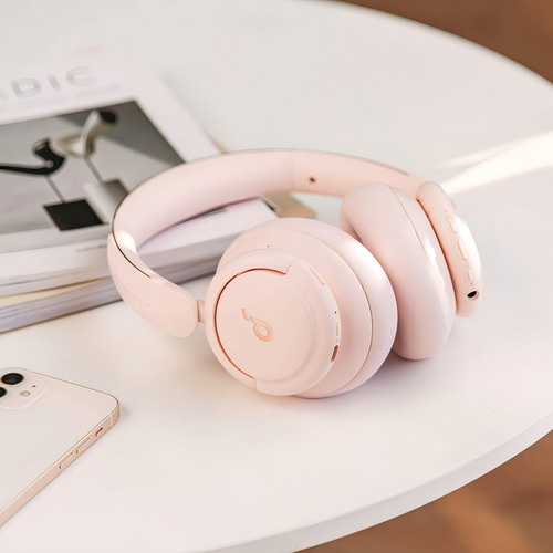Fones De Ouvido Com Cancelamento De Ruído Soundcore By Anker Life Q30, Rosa Claro, Rosa Claro Rosa