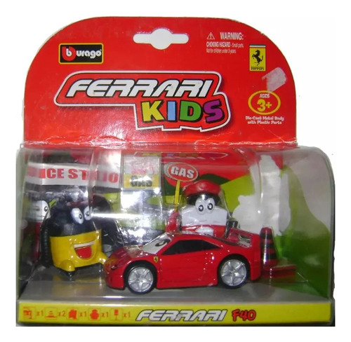  Ferrari F40 Kids Bburago Escala 1:64 Set De Colecion Metal