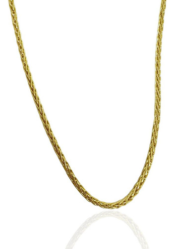 Corrente Colar Gargantilha Palmeira Ouro 18k 750 40 Cm Cor Dourado