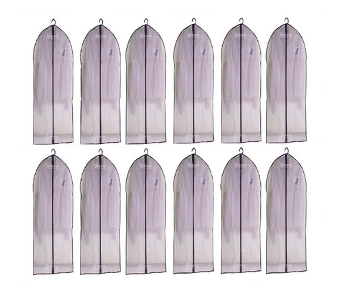 Imagem 1 de 6 de Kit Com 12 Peças Capa Tnt Roupas Terno Vestido Zíper 60 X137