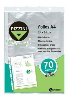 Folios A4 X 10 Unidades 24x30 Cm Polipropileno Pizzini 