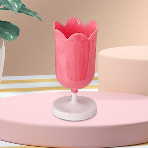 Suporte De Caneta Criativa Vaso De Mesa Organizador Vermelho