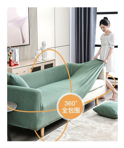 Imagen 2 de 10 de Funda De Sofá Forma De Il Chaise Longue 3 Asientos X Un Par