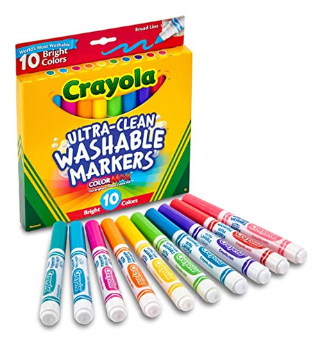 Crayola Ultraclean Broadline Bright Markers (10 Count)