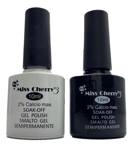 Gel Semipermanente Duo Blanco Y Negro Miss Cherry. 10ml C/u