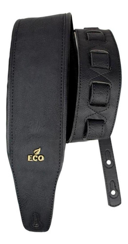 Correia Para Contra Baixo Basso 9 Cm Eco Couro Vegano Preto