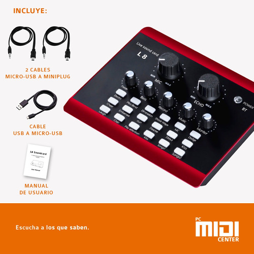 Imagen 5 de 10 de Placa Sonido Midiplus L8 Stream Bluetooth Celular Pc Grabar