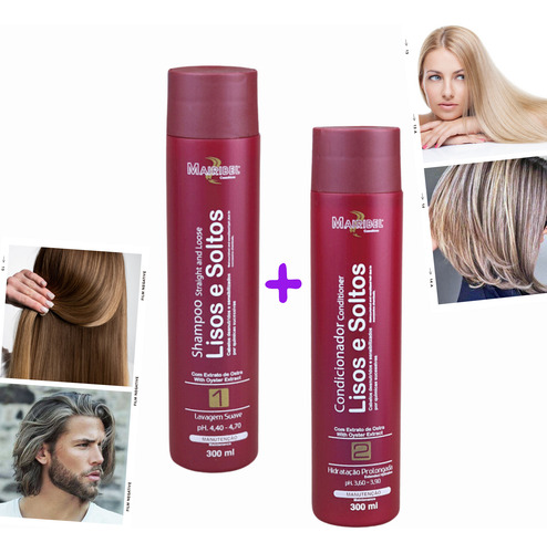 Kit Lisos E Soltos Shampoo + Condicionador 300ml Mairibel