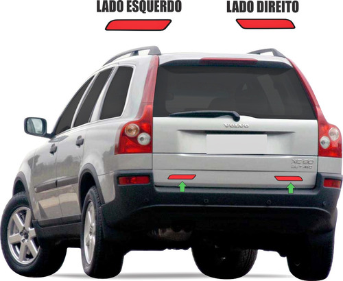 Refletivo Parachoque Adesivo Volvo Xc90 T6 Par 2004 A 2012 