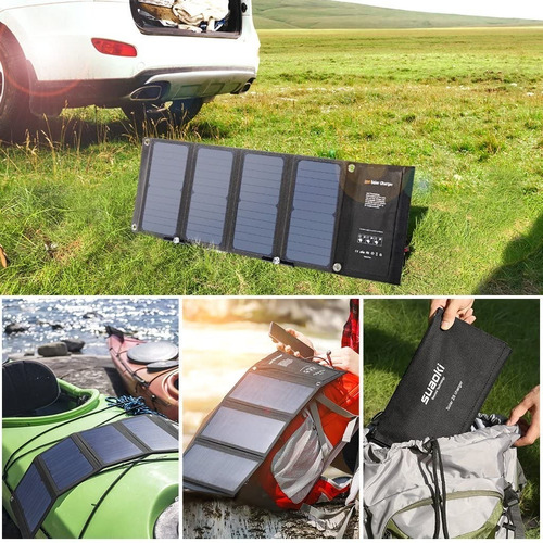 Panel Solar Portátil Suaoki De 28 W Con Usb Quickcharge 3.0 (Usado)