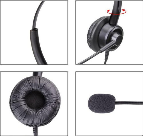 Auriculares Rj9 Teléfono, Micrófono Y Cancelación De Ruido