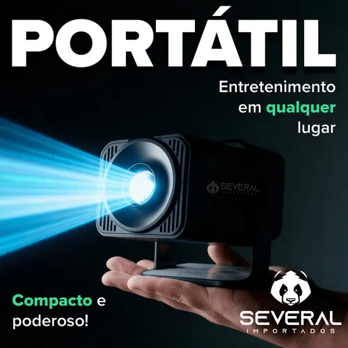 Projetor Hy320 Several Smart Tv Android Wifi6 390 Ansi Lumens Full Hd 4k Mini Projetor Portátil Preto Com Controle Remoto Cinema Em Casa Several Importados Preto 127/220v