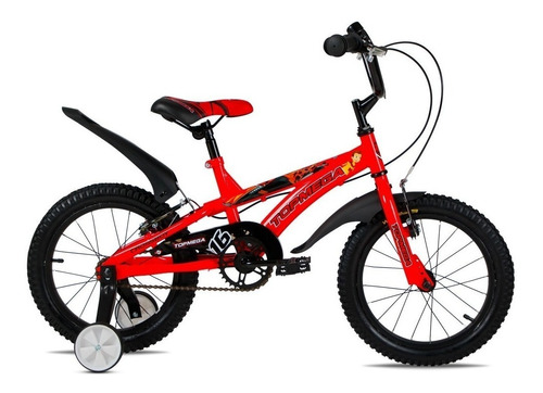 Imagen 1 de 6 de Bicicleta infantil TopMega Superhéroes Crossboy R16 frenos v-brakes color rojo con ruedas de entrenamiento  