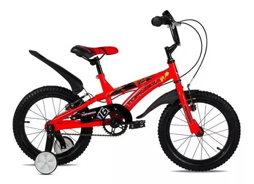 Bicicleta Boy Rodado 16 Con Ruedas Desmontables Max You Color Rojo