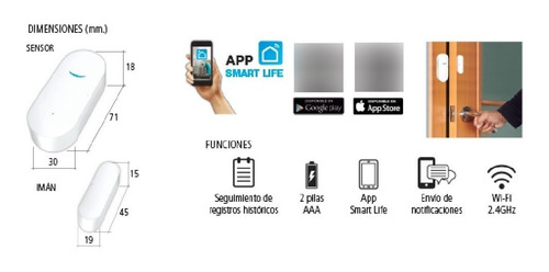 Sensor De Apertura Smart Tbcin Magnético