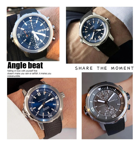 Correa De Reloj De Silicona De Goma De 22mm Apta Para Iwc