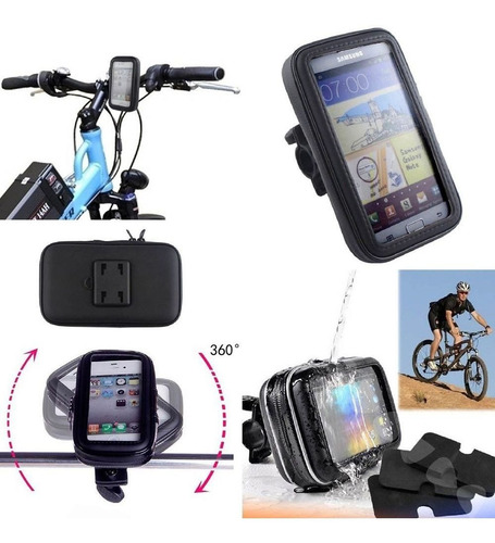 Soporte Celular Para Moto O Bicicleta + Funda Impermeable