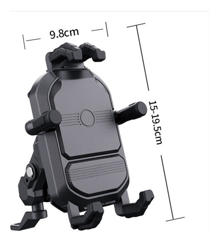 Suporte De Celular P/ Moto Carregador Indução Anti-roubo