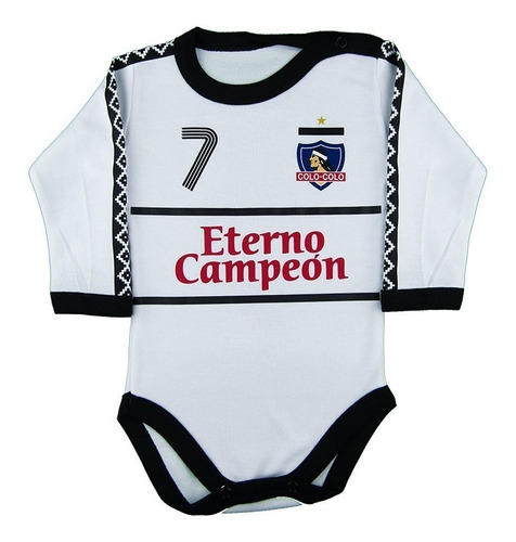 Body Bebé Colo Colo Local Blanco N°7 Oficial Manga Larga