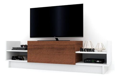 Mesa De Tv Modulo Mueble Estante Moderno H/40 Color Negro