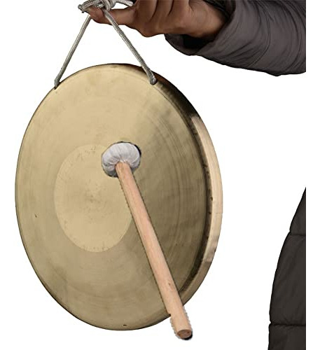 Gong Metálico Chino 30cm Con Martillo De Percusión