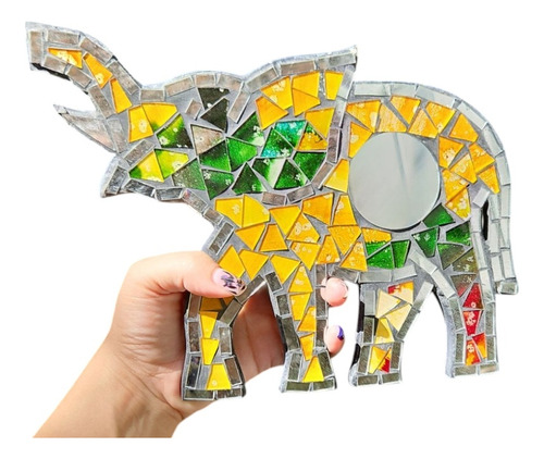 Espejo Elefante Venecitas 20cm Aprox Monte Kurama
