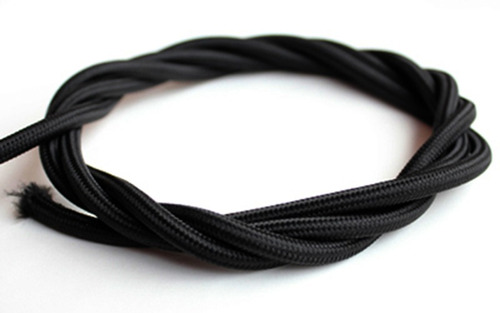 Cable Textil Vintage Eléctrico Negro Oferta