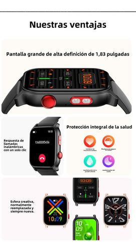 Hancdon Ht23 Bluetooth Llamada Smartwatch 1.83 Reloj Inteligente Smartwatch Para Mujer