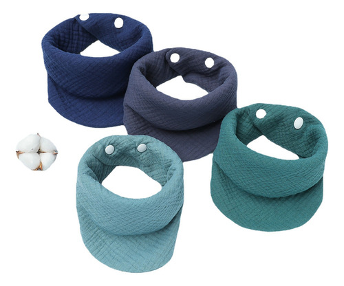 Kit 4 Peças Babador Bandana Quatro Camadas Menino Menina Cor4