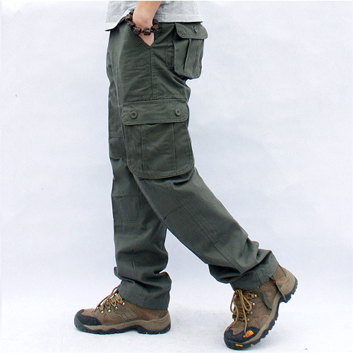 Pantalones Tipo Cargo Casual Para Hombre, Holgados Con MĂșlti