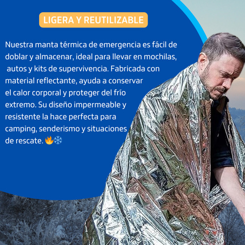 10 Mantas Térmicas 130x210cm Rescate Emergencia Kit Pro Plateado