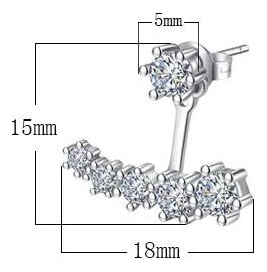Set De Pendientes Ear Jacket Cuff Plata Esterlina Parte 2