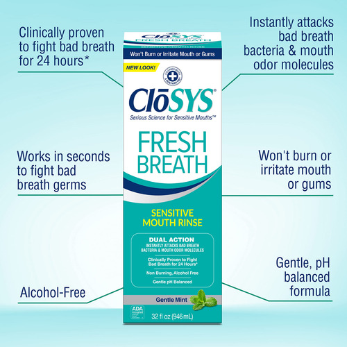 Enjuague Bucal Closys Sensitive 946 Ml, Paquete De 2 Unidade