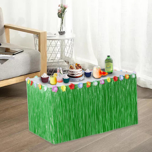 Falda De Mesa De Hierba Portátil Simple Para Verde S