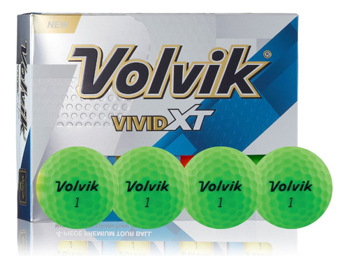 Pelotas De Golf Volvik Vivid Xt Verde Una Docena