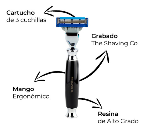 The Shaving Co Kit Rastrillo Negro Crema De Afeitar Lavanda