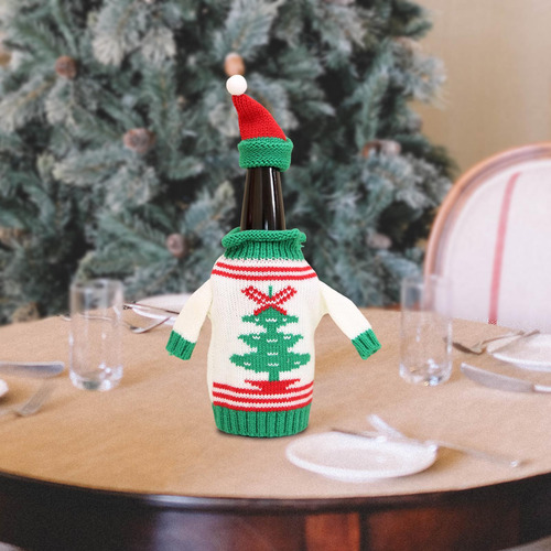 2 Funda Para Botella De Vino Con Sombrero Árbol De Navidad
