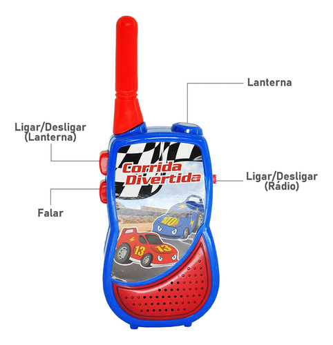 Walk Talk Infantil Brinquedo Rádio Comunicador Radinho Azul