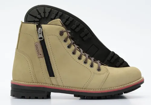 Bota Coturno Adventure Caterpillar Couro Nobuck Legitimo 100% Natural  (Marrom, 38)