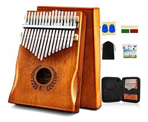 Kalimba 17 Teclas, Piano De Dedo Mbira Portatil Con Estuche 