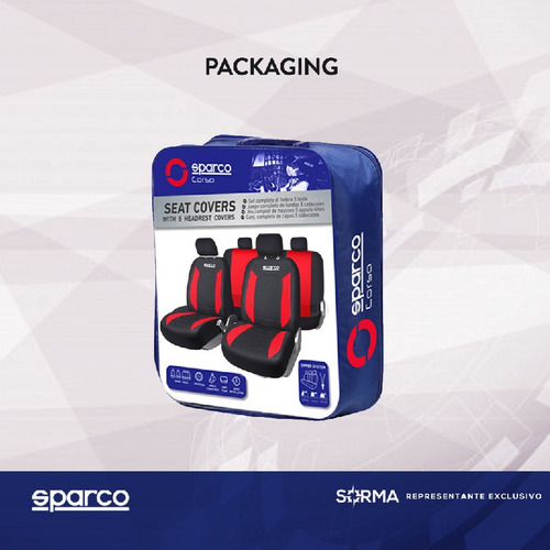 Imagen 5 de 9 de Fundas Cubre Asientos Autos Universal 9 Piezas Sparco
