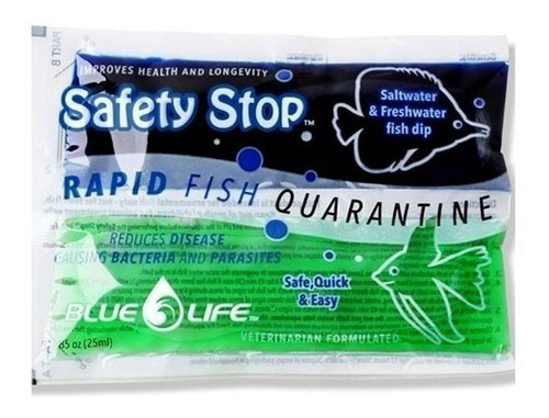 Tratamento Para Peixes Aquario Safety Stop Blue Life 25 Ml