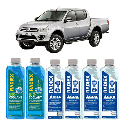 6 Litros Aditivo Radiador Para Arrefecimento Mitsubishi L200