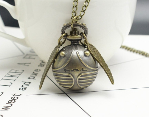 Reloj De Bolsillo Snitch Harry Potter Collar Quidditch V.02