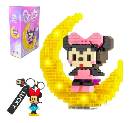 Minnie Mouse Con Led Mini Blocks Regalo Set Bloques Armables