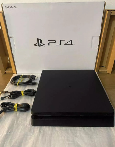 Sony Playstation 4 500gb Ps4 Slim + Ea Fc Fifa 25 + God Raganarok + Gta 5 + Mkt 11 (usado) Preto (Usado)