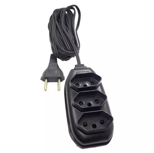 Alargador zapatilla de 3 tomas Fiolux 3 TOMADAS METÁLICO largo del cable de  1m 110V/220V