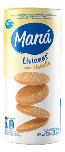 Galletitas Mana sabor vainilla Chica 136g