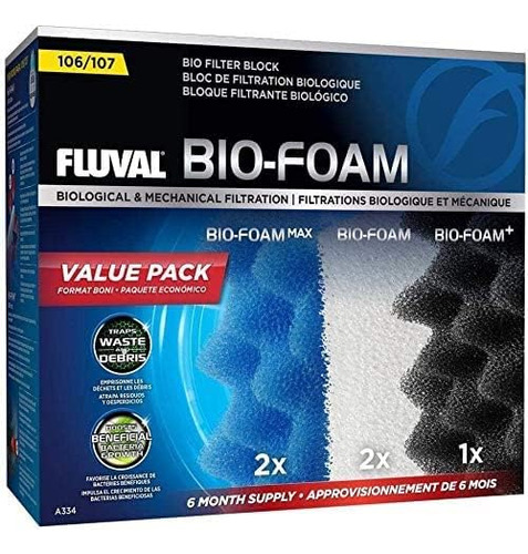 Fluval 106/107 Bio Foam Value Pack  Medios De Filtro De Acua