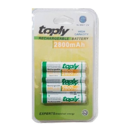 Pack X5 Blisters Aaa Recargables Toply X4 Unidades 2800mah 